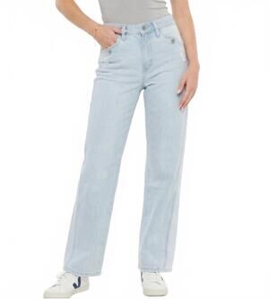 NEW KANCAN emely high rise straight jeans in light stone wash